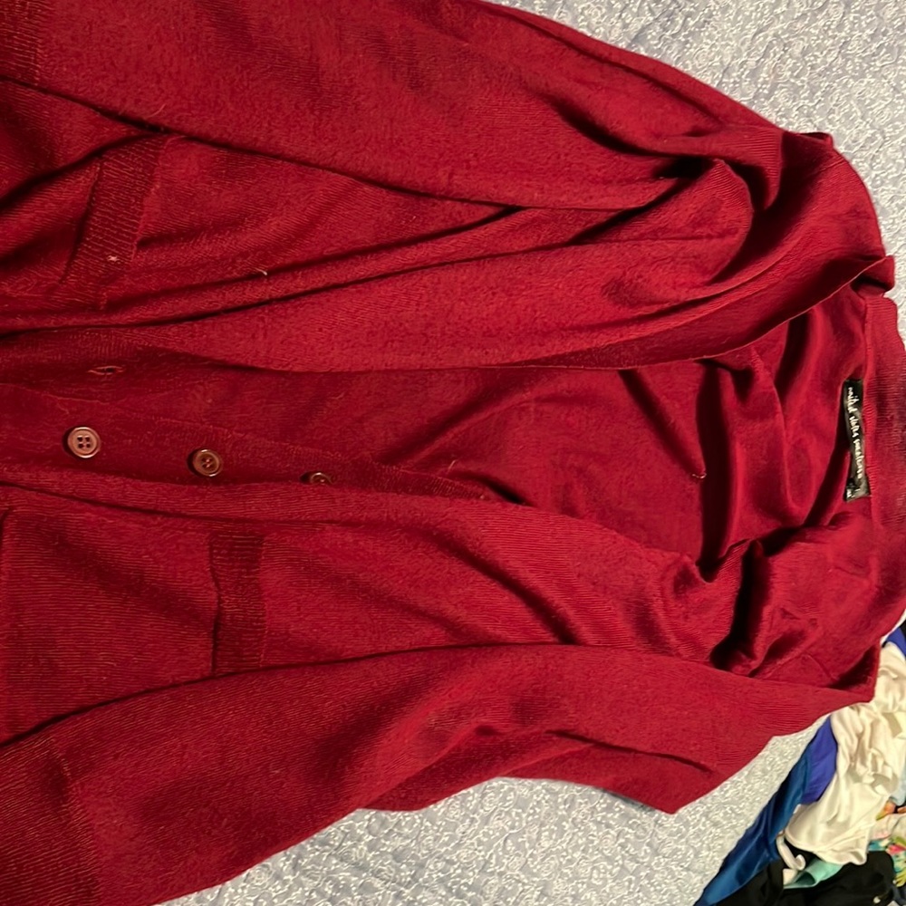 Red cardigan for fall